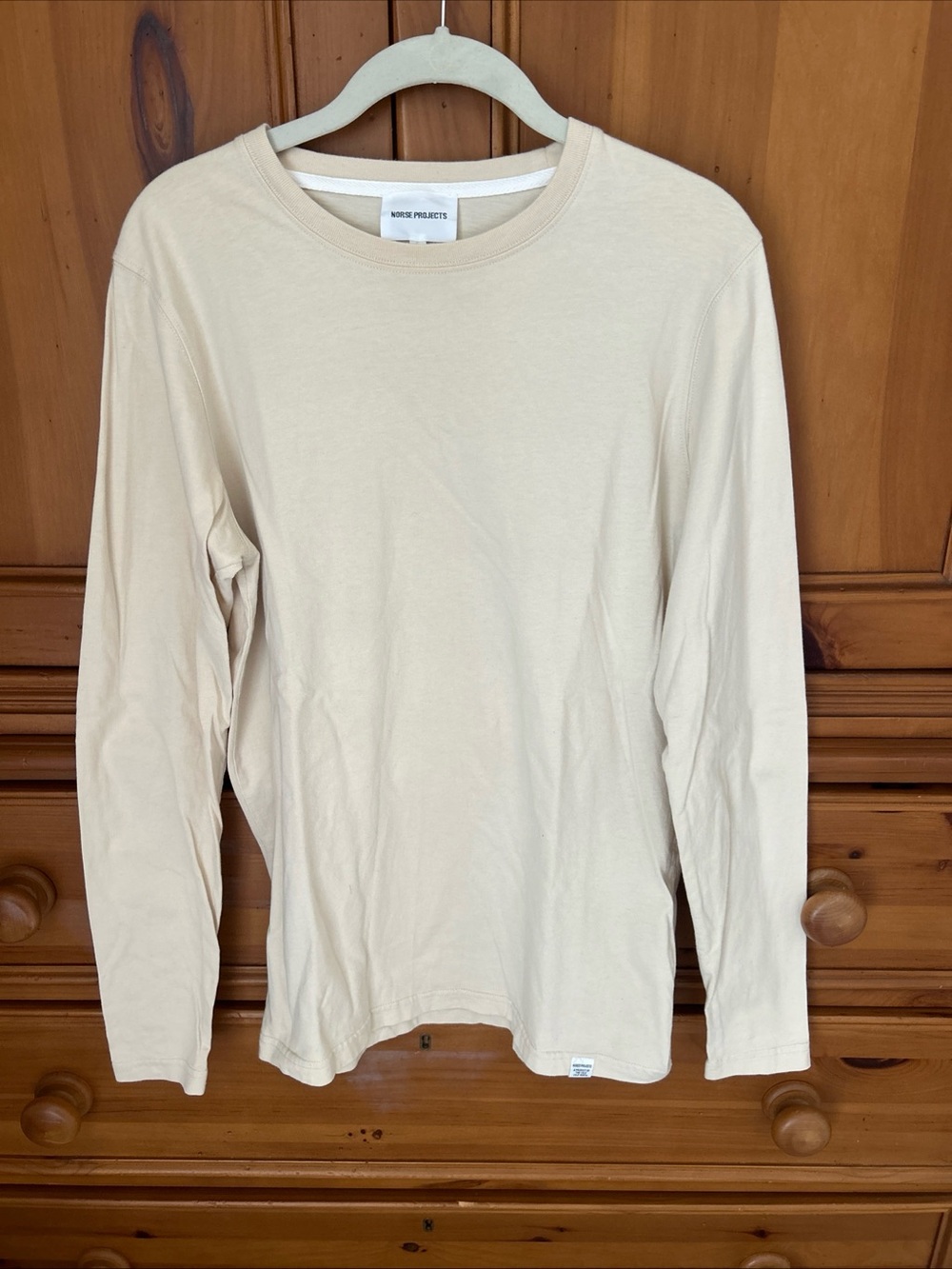 Norse Projects Men’s Size Medium Ivory Niels Standard Long Sleeve Tee Shirt
